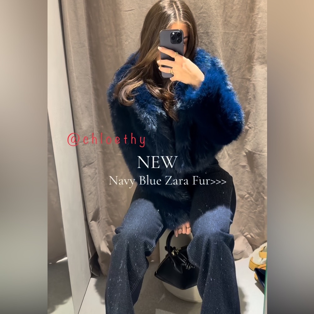 Zara FAUX FUR SHORT COAT - Picture 4 of 16